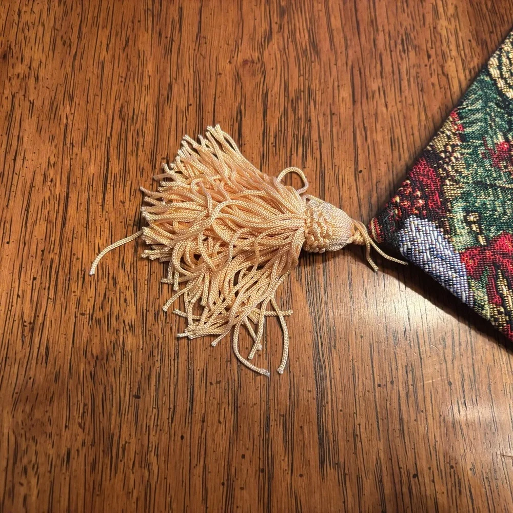 Holiday Tapestry Table Runner with Teddy Bears